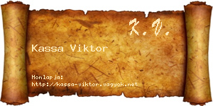 Kassa Viktor névjegykártya